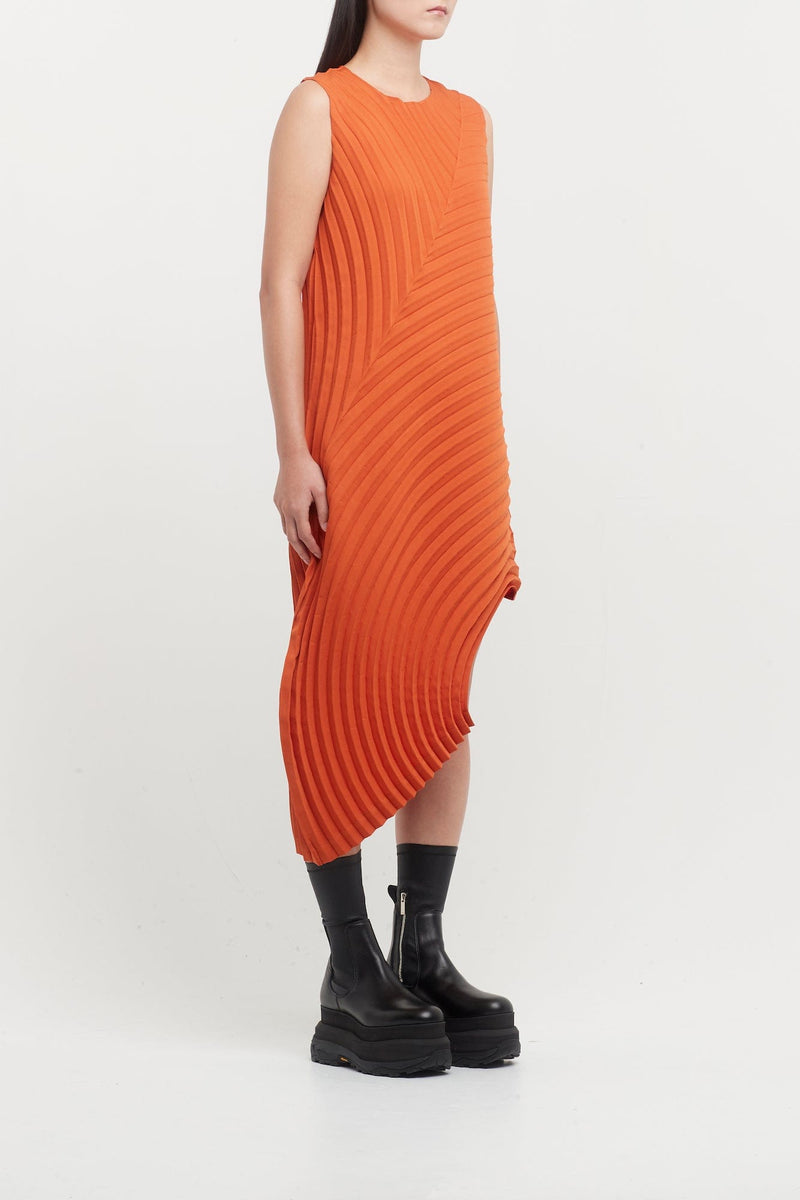 Issey Miyake Curved Pleats Dress