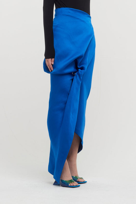 Issey Miyake Enveloping Skirt in Blue side