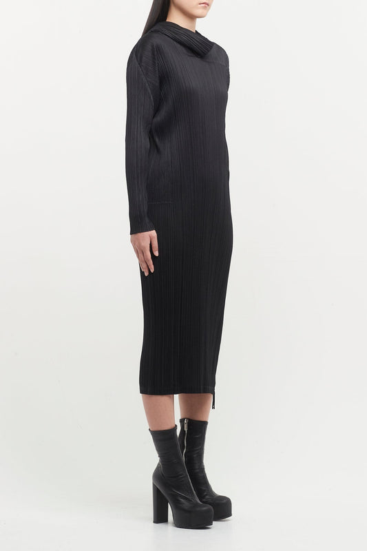 Pleats Please Issey Miyake MC September Dress in Black side