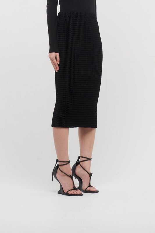 Issey Miyake Spongy Skirt in Black side