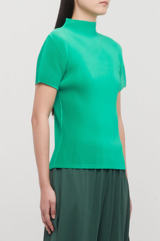 Pleats Please Issey Miyake Mist April Mock Top in Green side