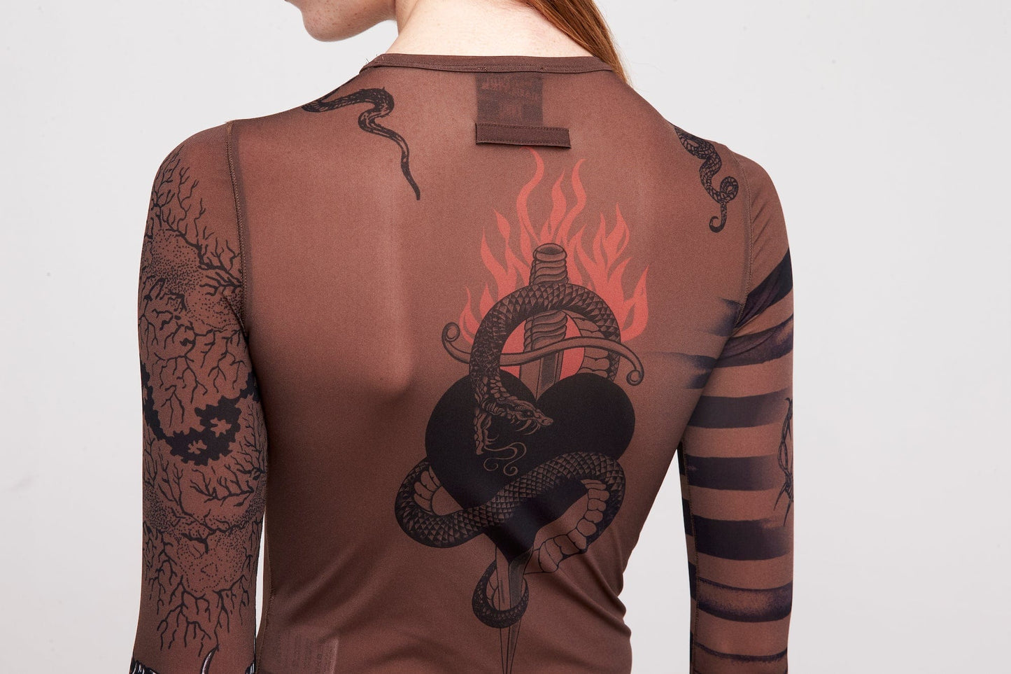 Jean Paul Gaultier X KNWLS Crewneck Long Sleeves Printed Trompe L'oeil Tattoo detail