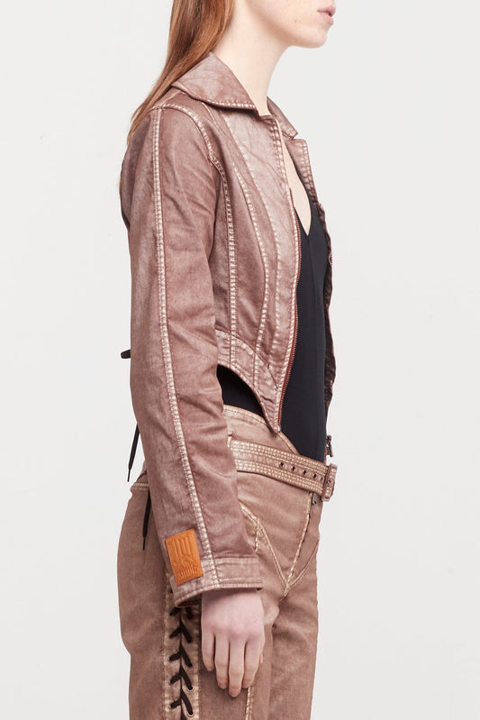 Jean Paul Gaultier X KNWLS Laced Jacket with Topstitched and Branded Patch Details side