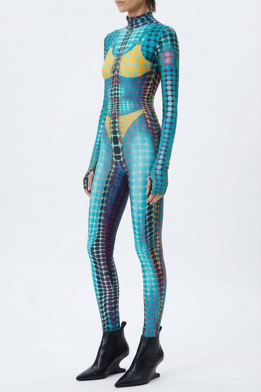 Jean Paul Gaultier Hooded Jumpsuit in Blue side