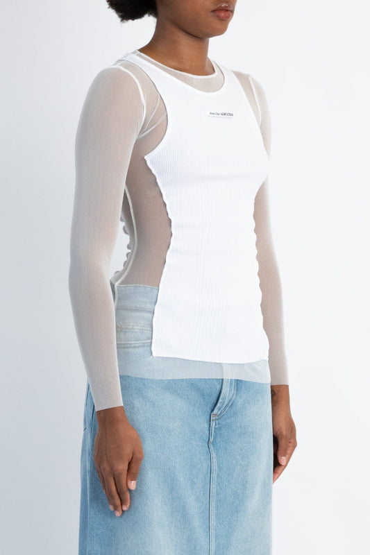 Jean Paul Gaultier Mesh Top with Petit Grand Rib