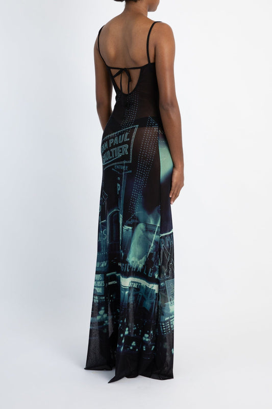 Jean Paul Gaultier Pigalle Print Slip Dress back