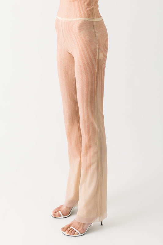 Jean Paul Gaultier Spiral Printed Mesh Trouser in Pink side