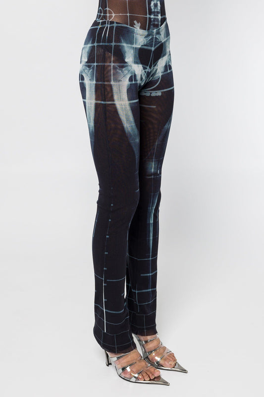 Jean Paul Gaultier Squeletor Printed Mesh Trousers SS25 side