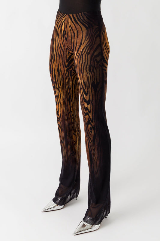 Jean Paul Gaultier Mesh Printed Trousers In Wood side