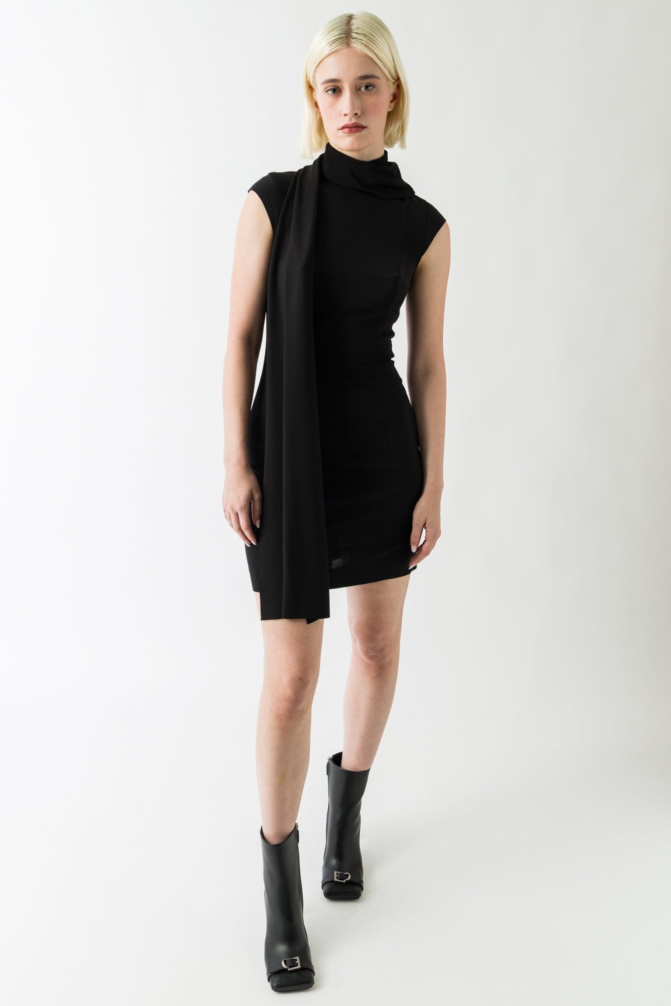 Jean Paul Gaultier Shirt Jersey Dress with Cups in Black full look