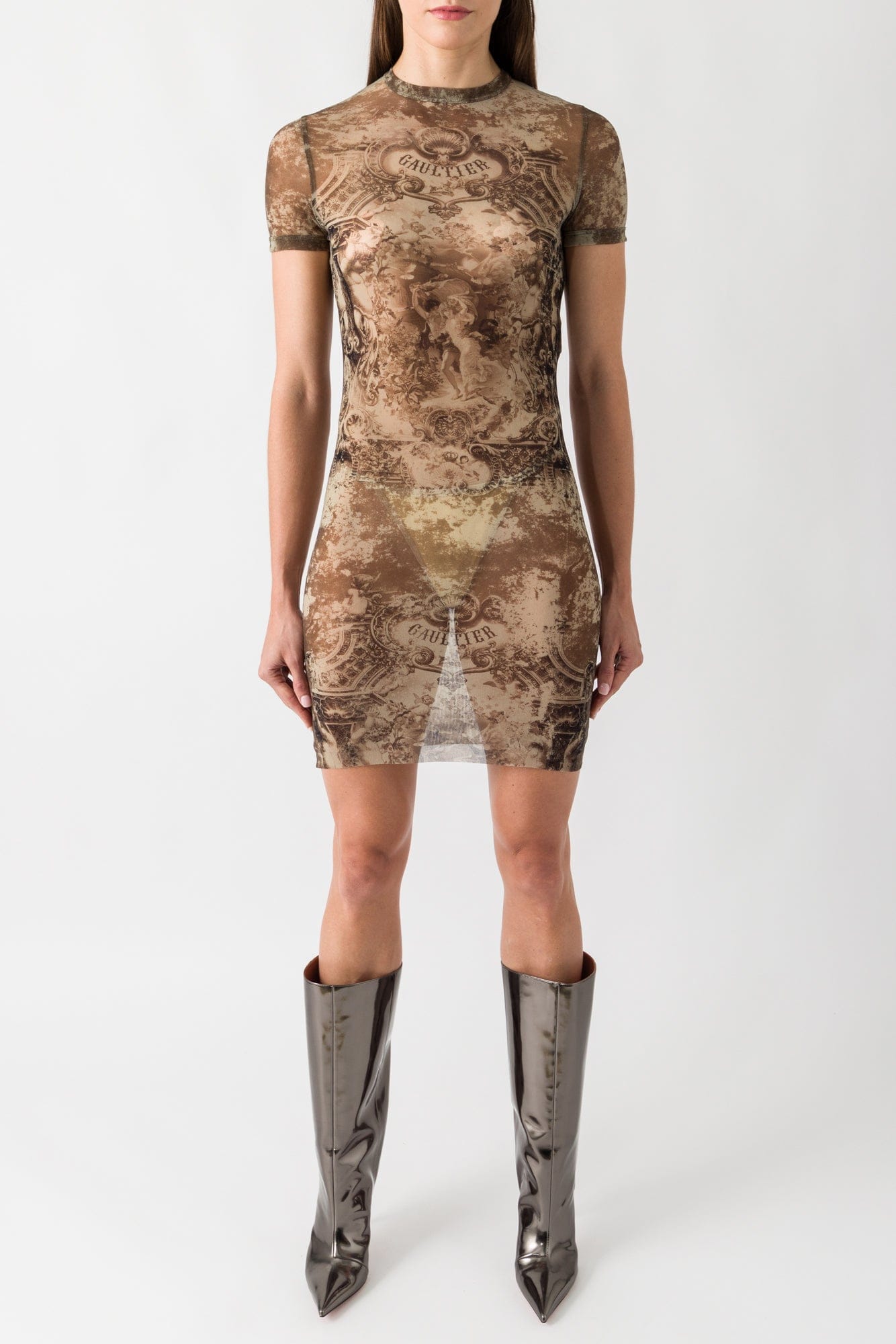 Jean Paul Gaultier Short Mesh Printed Dress In Médaillon – Antidote Fashion and Lifestyle Jean Paul Gaultier Short Mesh Printed Dress In Médaillon – Antidote Fashion and Lifestyle