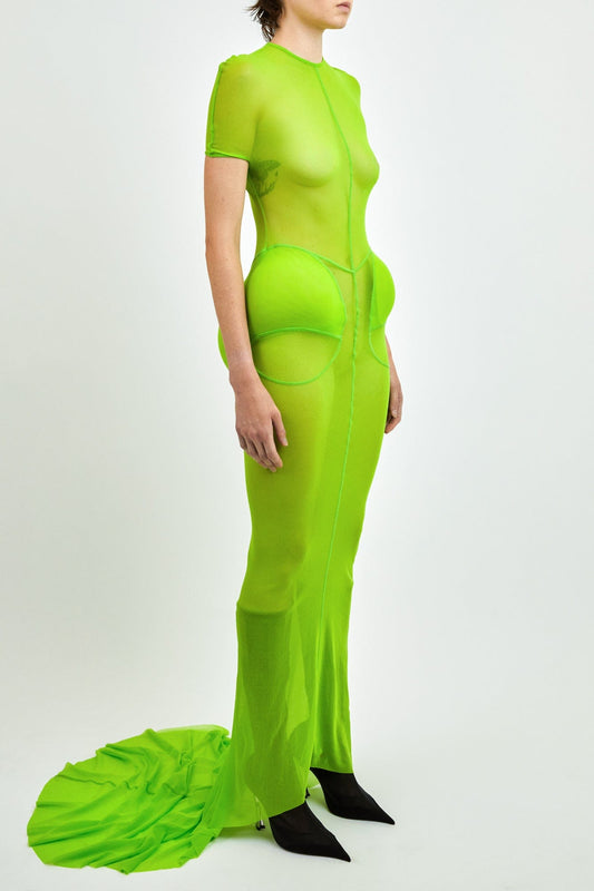 Jean Paul Gaultier x Shayne Oliver Mesh Fishtail Dress with Padding Pockets side