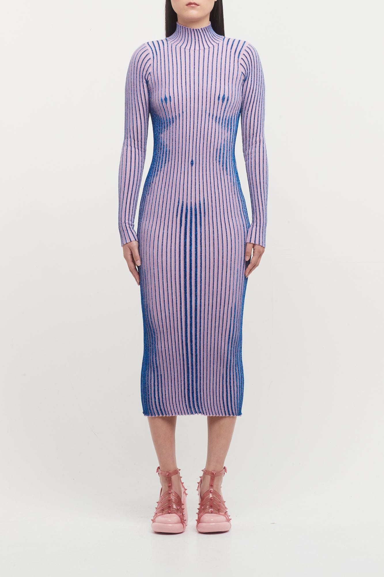 Jean Paul Gaultier Trompe L'oeil High Neck Long Sleeve Dress Jean Paul Gaultier Trompe L'oeil High Neck Long Sleeve Dress