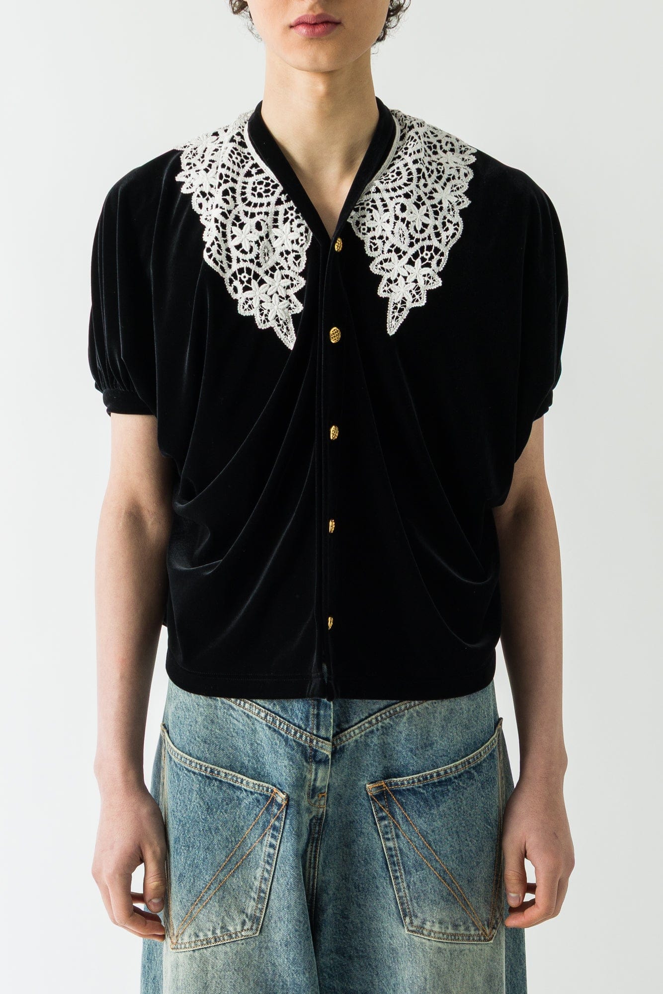 トップス JUNYA WATANABE L Junya Watanabe Lace Detail Shirt – Antidote Fashion and Lifestyle