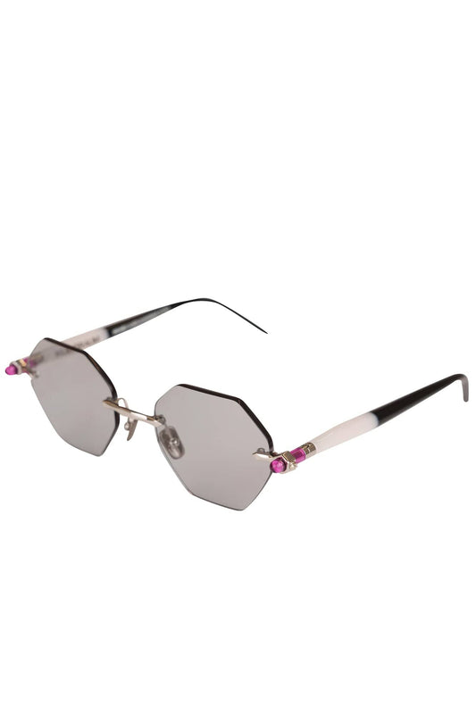 Kuboraum P54 Silver Cream and Black Shine side