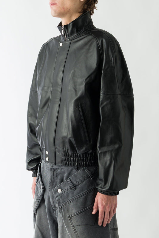 Lu'u Dan Blouson Leather Jacket in Black side