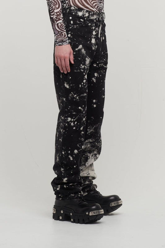 Lu'u Dan Bleach Splatter Straight Leg Jeans side