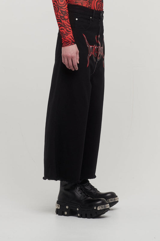 Lu'u Dan Logo Wide Cropped Jeans side