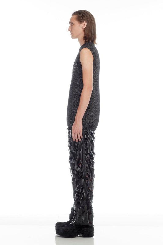 Lu'u Dan Unisex Snake Intarsia Vest in Black/Grey side