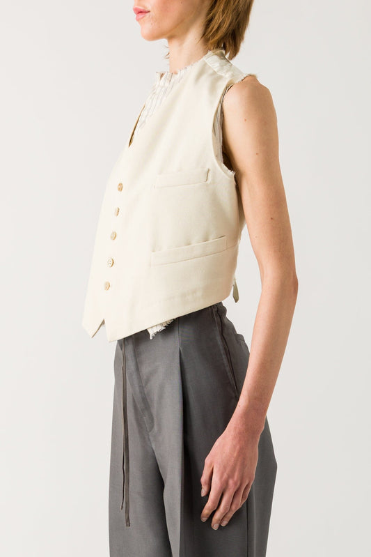 Maison Margiela Layered Gilet in White SS25 side