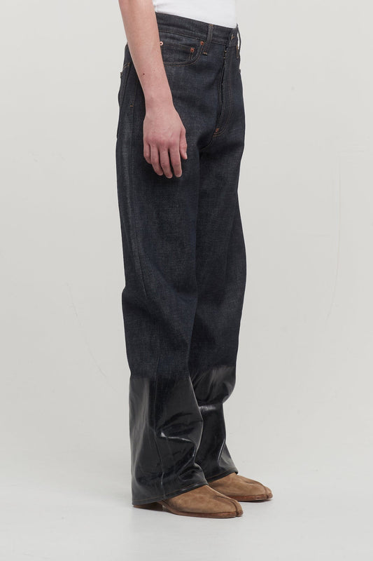Maison Margiela Denim Trouser with Lacquered Cuff side