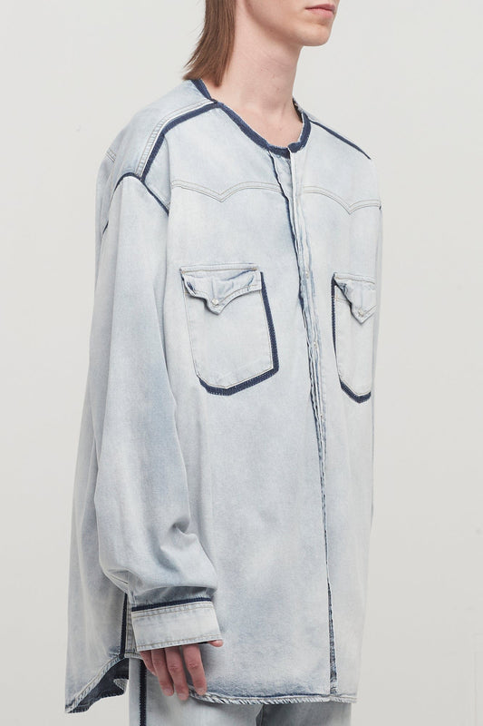 Maison Margiela Long-Sleeved Ice Denim Shirt side