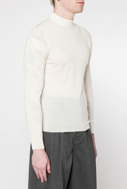 Maison Margiela Crewneck Sweater in White side