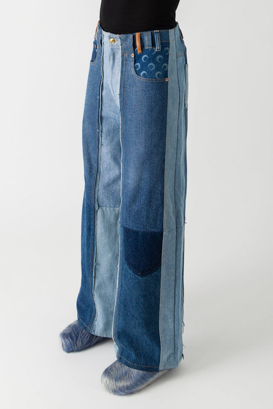 Marine Serre Upcycled Denim Loose Jeans side