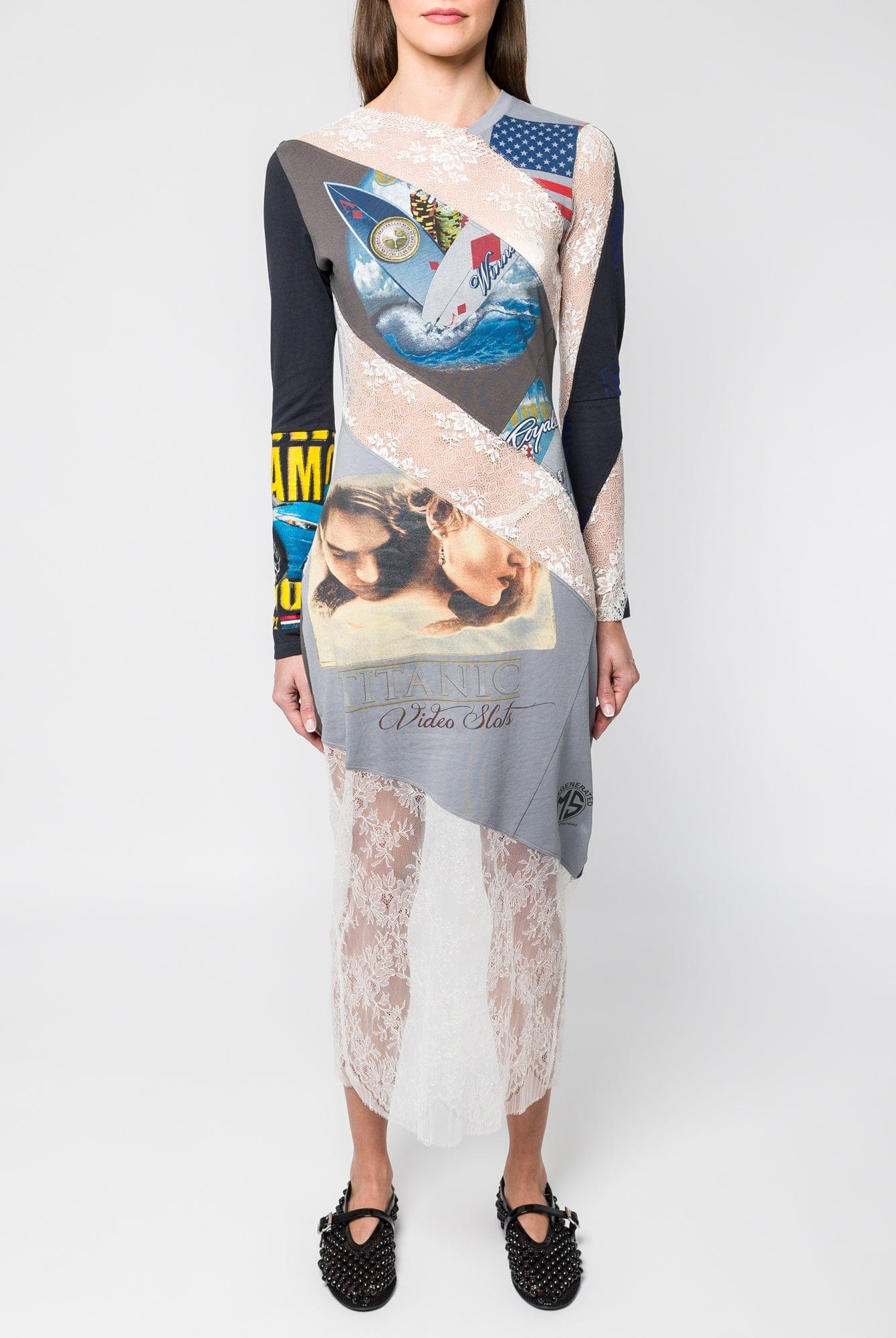 Marine Serre Upcycled T-Shirts and Lace T-Shirt Dress Marine Serre Upcycled T-Shirts and Lace T-Shirt Dress