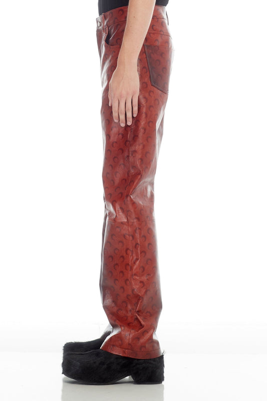 Marine Serre Airbrushed Crafted Leather Wide Leg Pants side