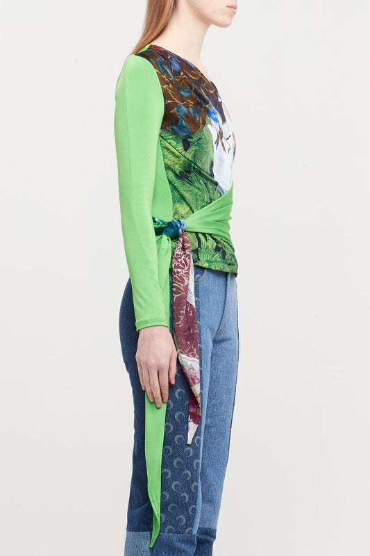 Marine Serre Jersey Body Shelter Draped Wrap Top side