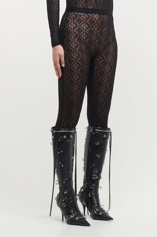 Marine Serre Monogram Mesh Jacquard Tights side