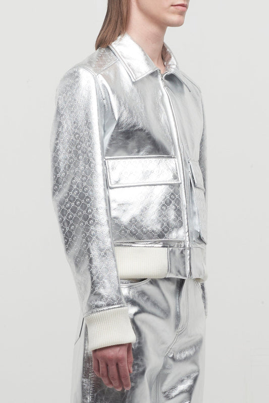 Marine Serre Laminated Aviator Jacket side