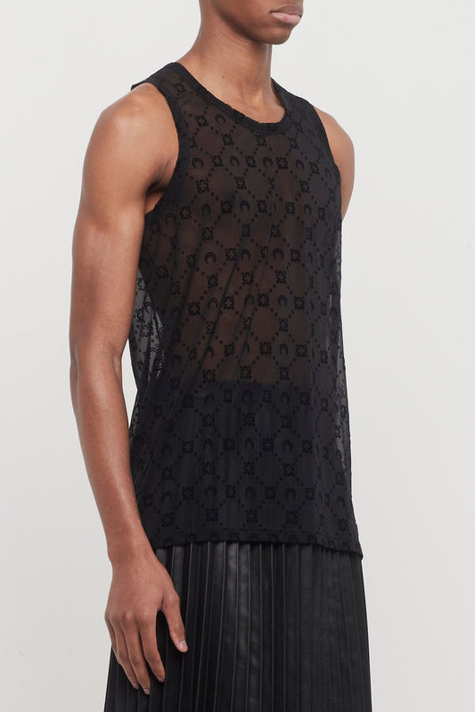 Marine Serre Moonogram Mesh Flock Tank Top side