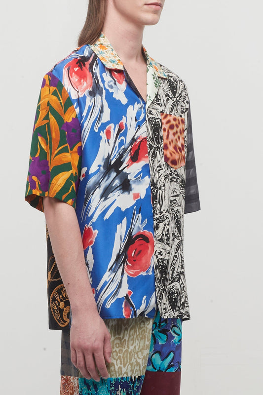 Marine Serre Regenerated Silk Scarves Bowling Shirt side