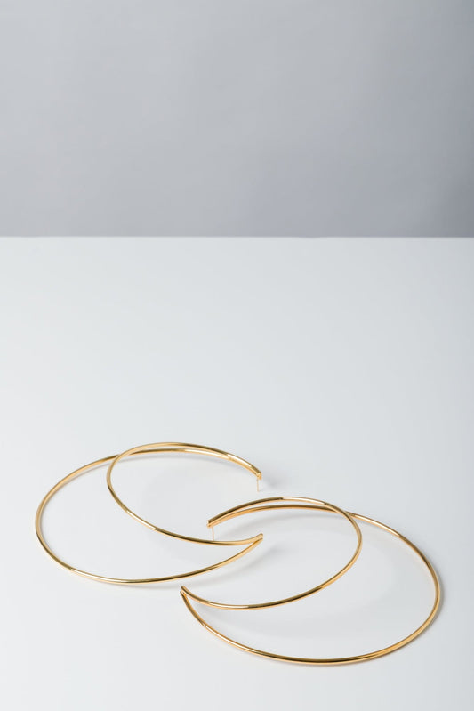 Marine Serre XL Gold Hoops side