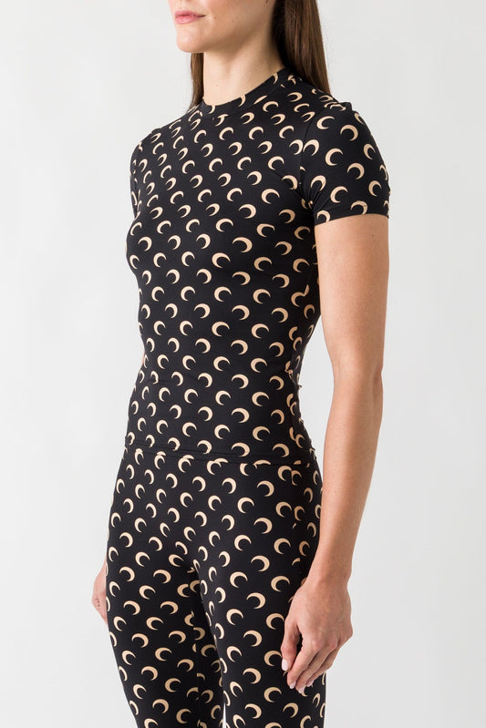 Marine Serre Recycled Moon Jersey SS Short Sleeves Top side