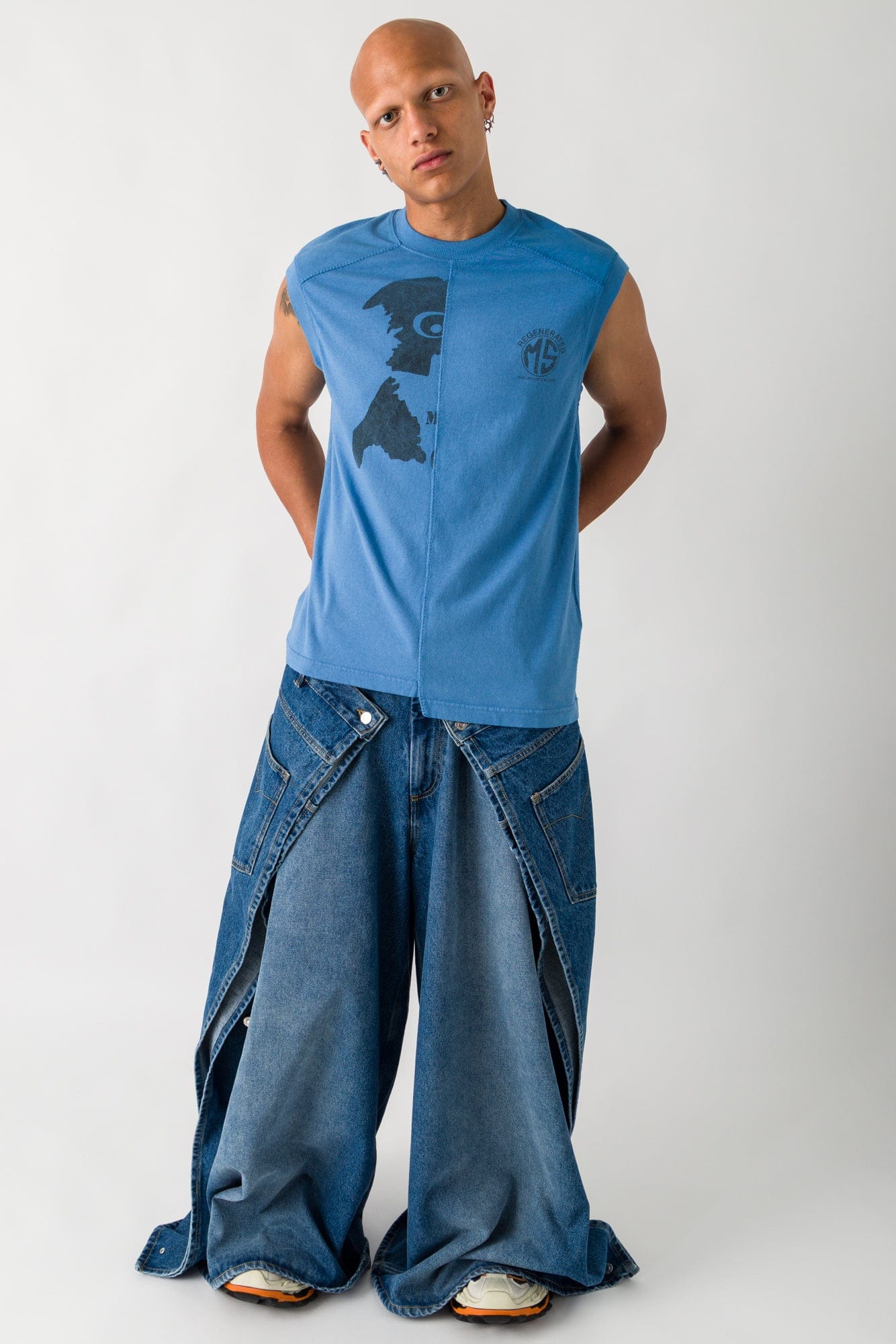 Marine Serre Regenerated Graphic T-Shirts Tank Top full look