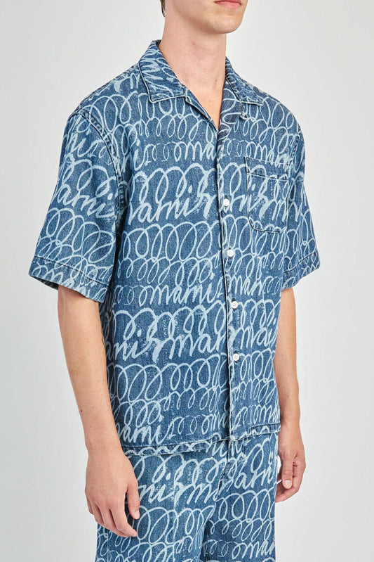 Marni All Over Scribble Denim Shirt side