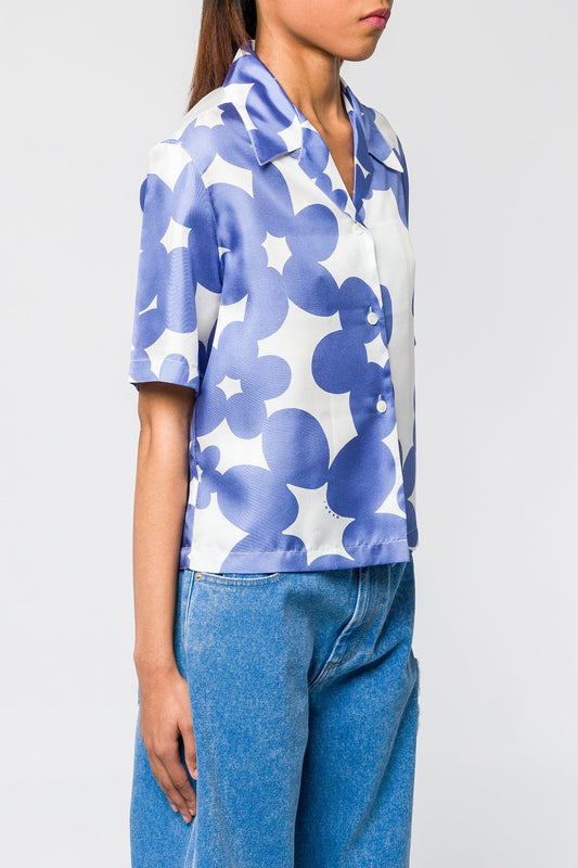 Marni Blue Floral Button Down Top side