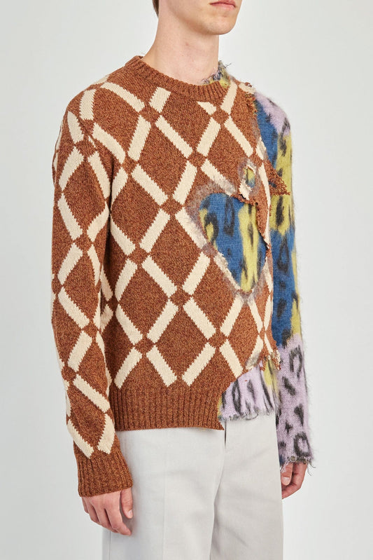 Marni Combination Sweater in Brown side