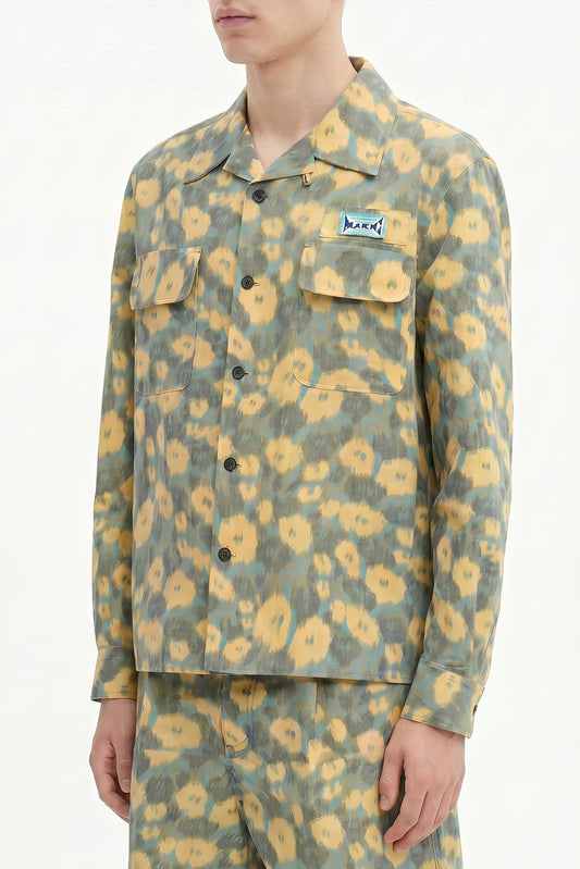 Marni Long Sleeve Yellow Floral Pattern Shirt SS26 side
