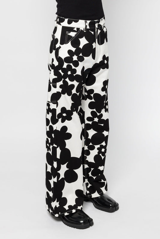 Marni Mens Black Floral Pants side