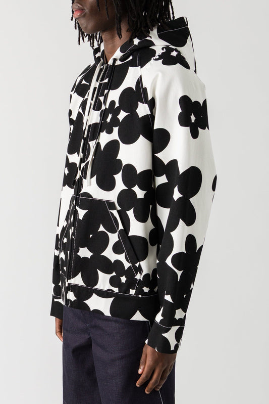 Marni Mens Black Floral Zip Up side