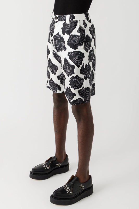 Marni Shorts in Black and White Floral side