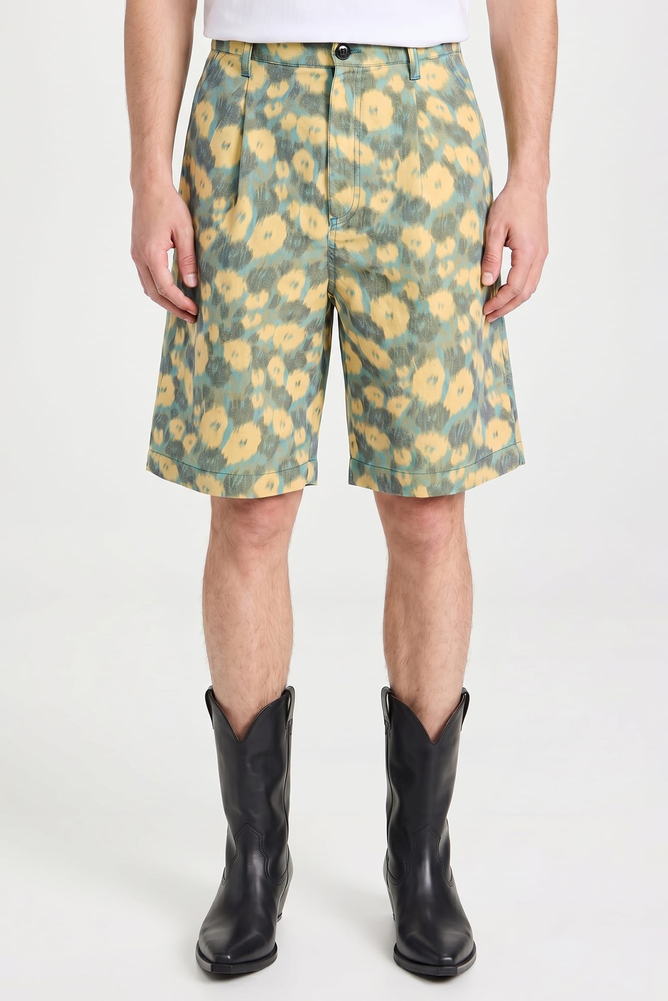 Marni Yellow Floral Pattern Shorts SS26 – Antidote Fashion and 