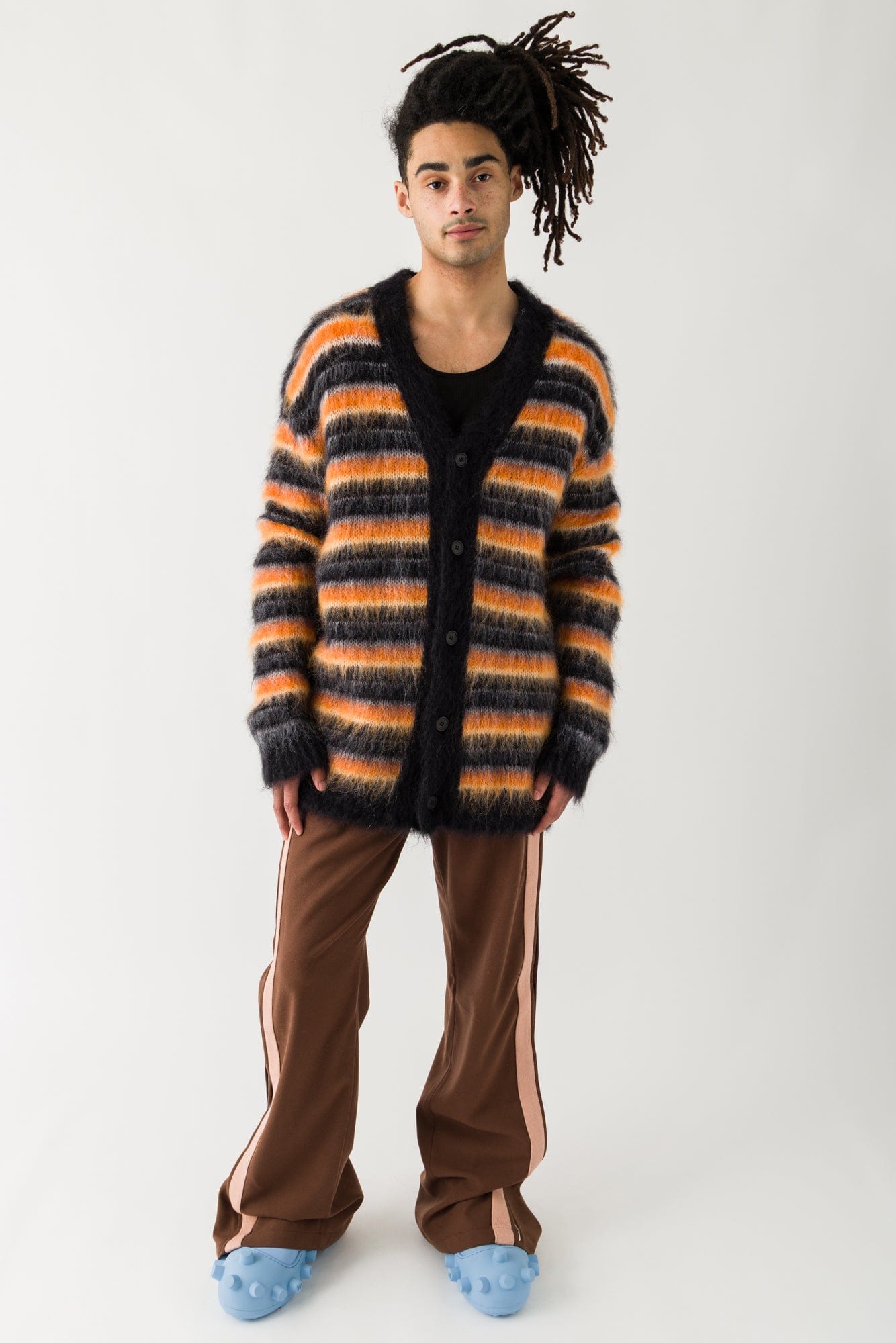 Marni Mohair V-Neck Long Sleeve Cardigan full look