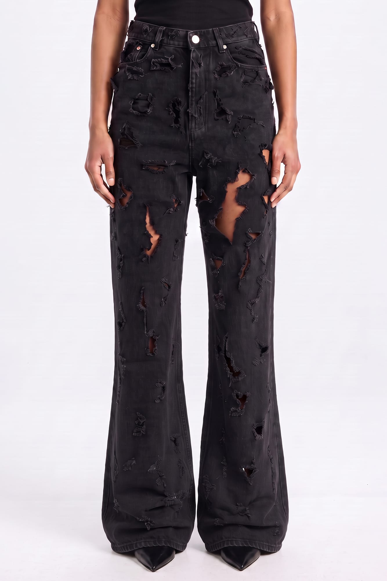 Matieres Fecales Destroyed Jeans in Black TS – Antidote Fashion