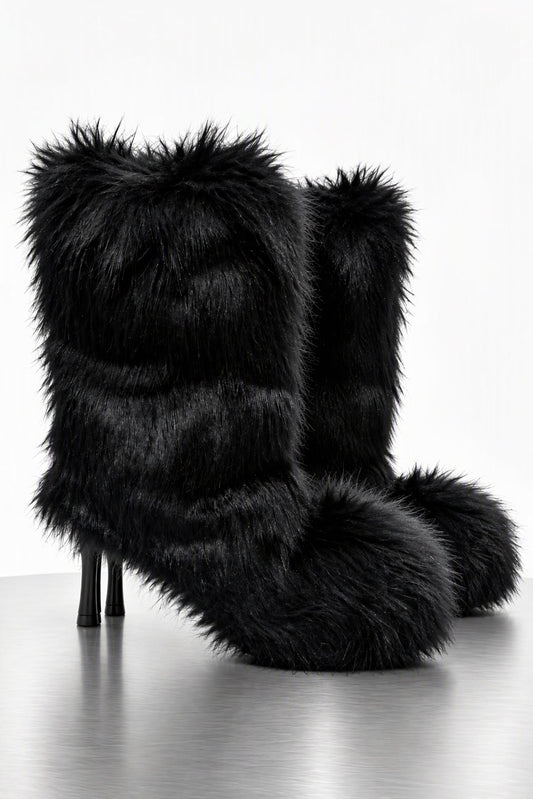 Melitta Baumeister Fluffy Double Heel Boot in Black side