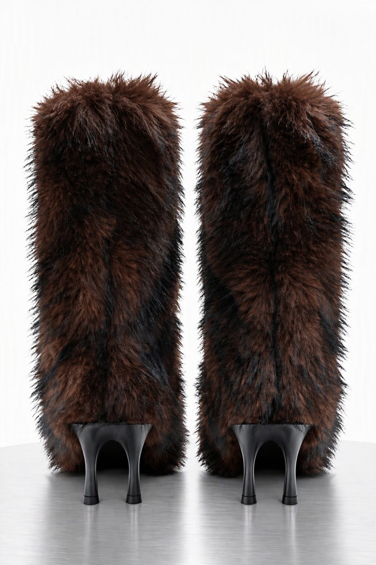 Melitta Baumeister Fluffy Double Heel Boot in Brown back
